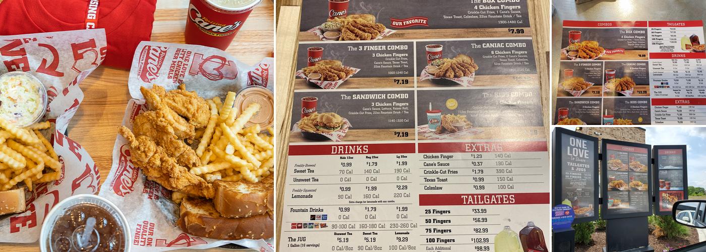 Raising Cane's Chicken Fingers Menu