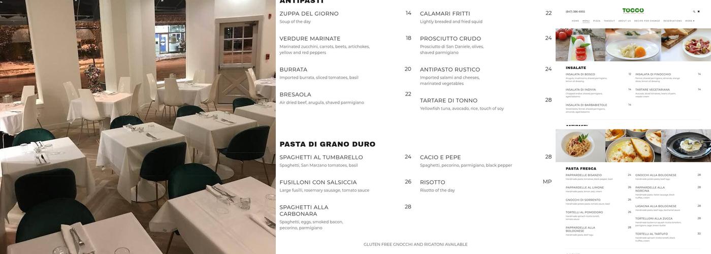 Tocco Menu
