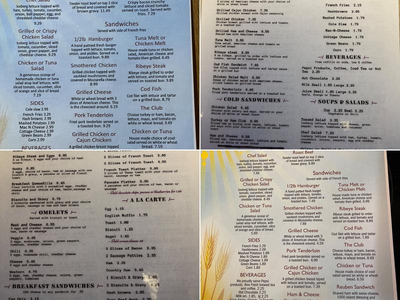 Angie’s Cafe Menu