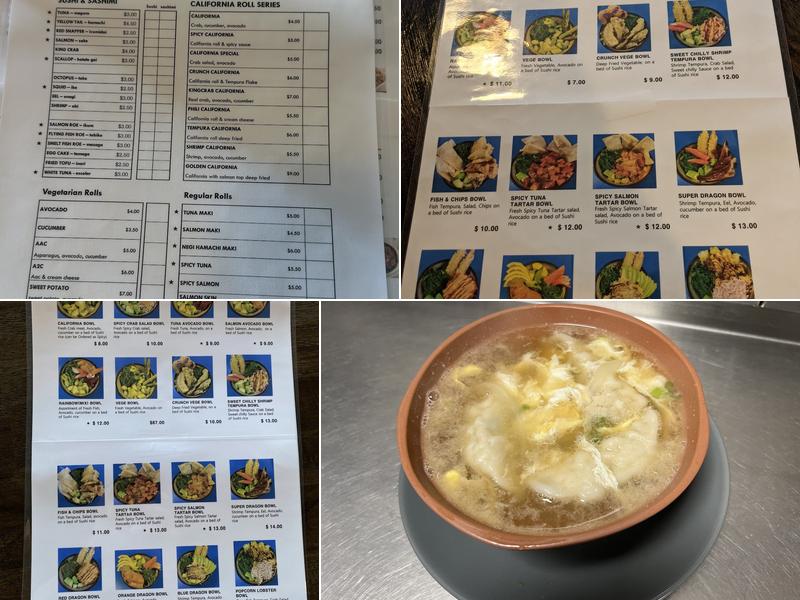 So Moon Bowl and Sushi Menu