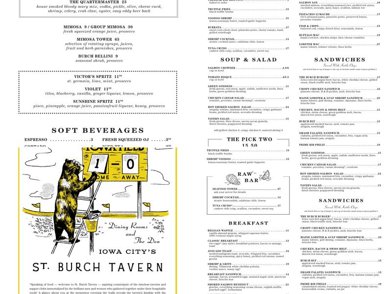 St. Burch Tavern Menu