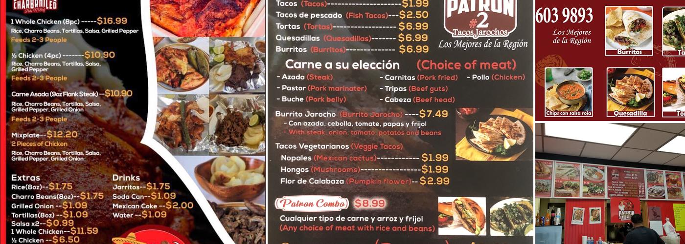 Patron 2 Tacos jarochos Menu