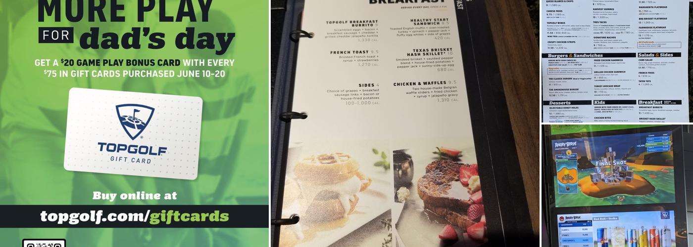 Topgolf Menu