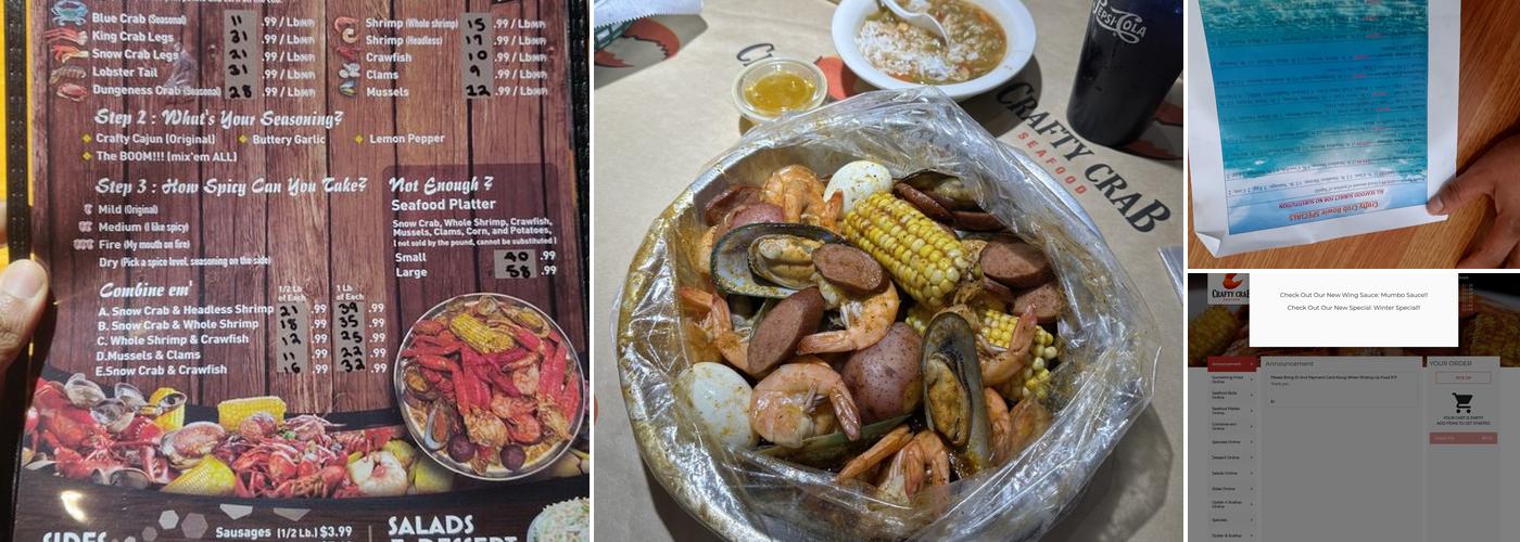Crafty Crab Menu