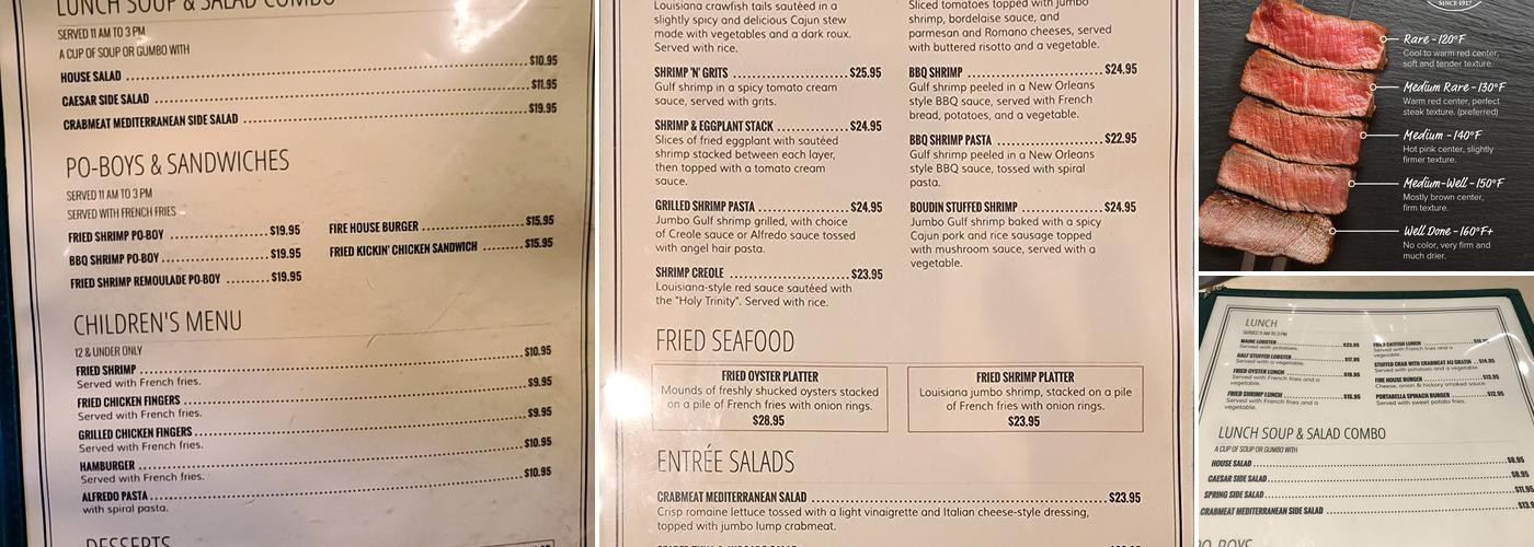 Drago's Seafood Restaurant - Baton Rogue Menu