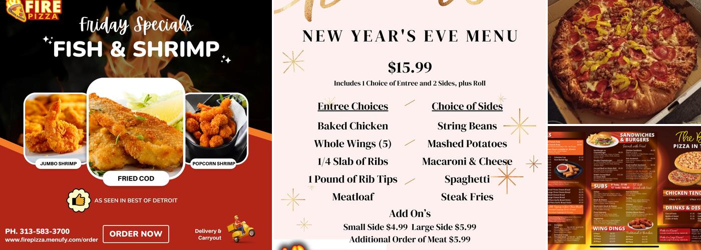 Fire Pizza Detroit Menu