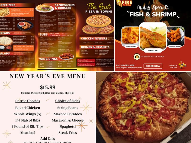 Fire Pizza Detroit Menu