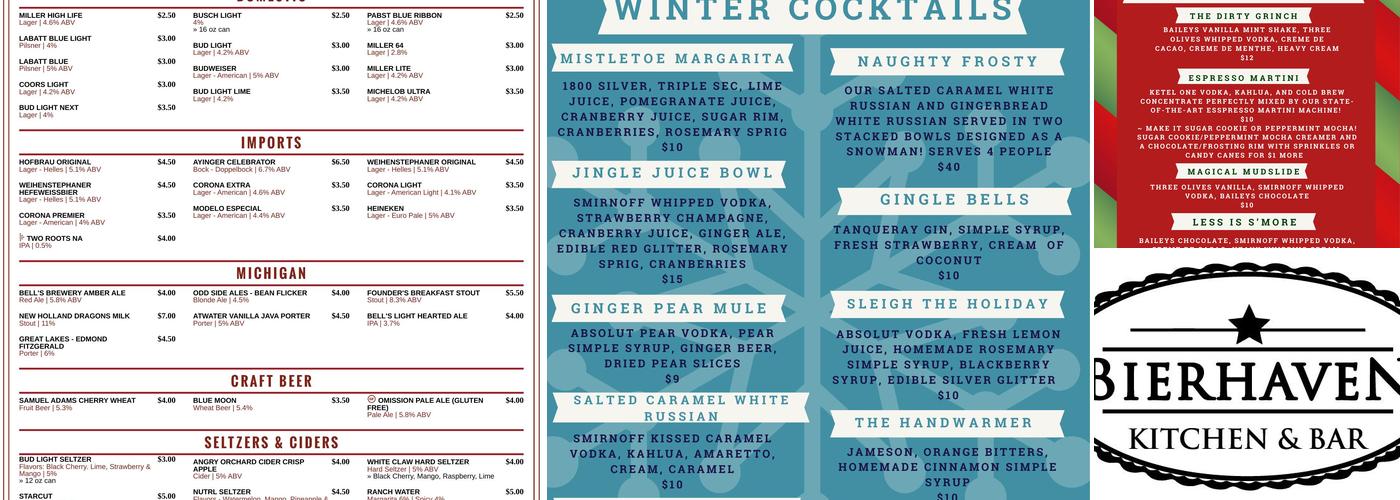 Bierhaven Menu