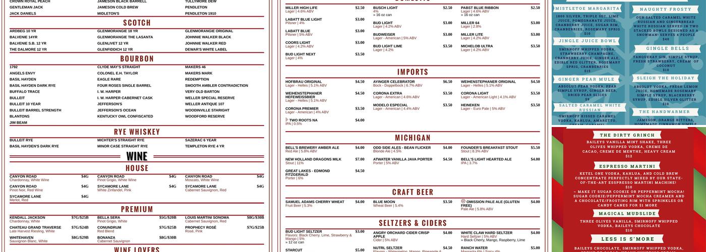 Bierhaven Menu