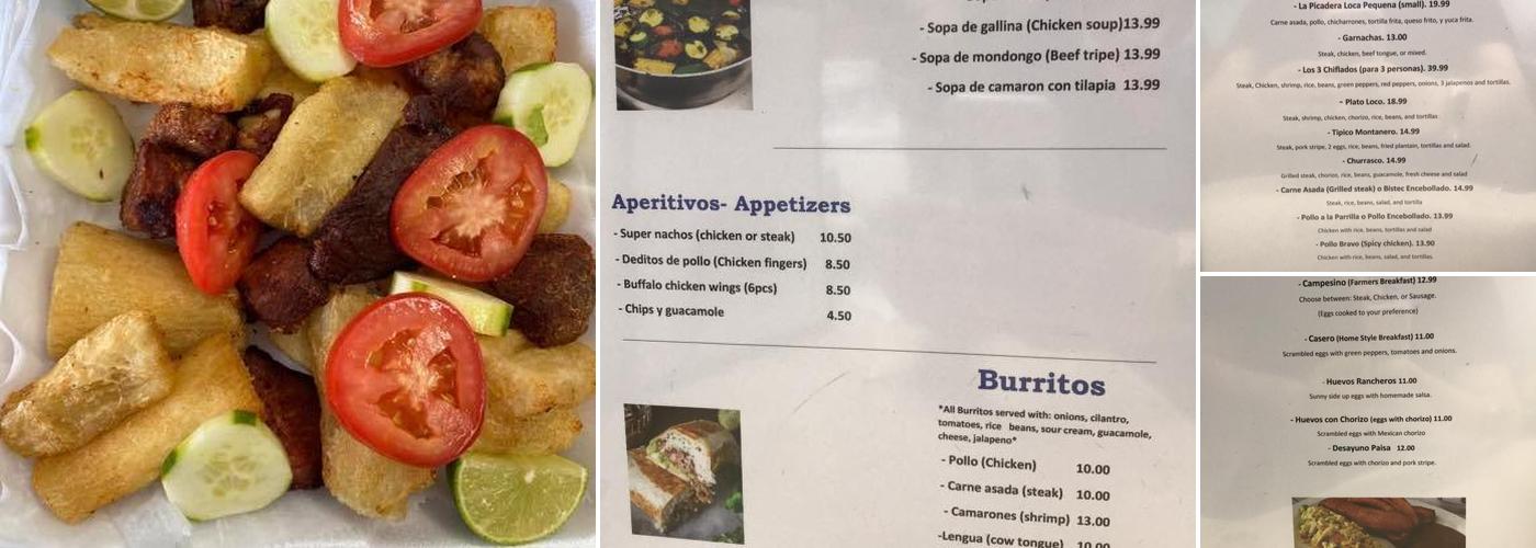 La Pupusa Loca Grille Menu