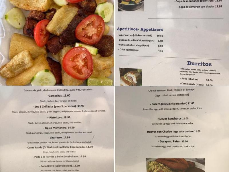 La Pupusa Loca Grille Menu