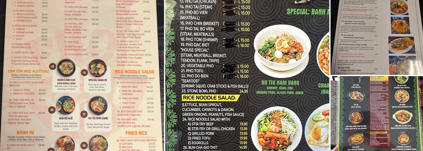 Pho Real Menu