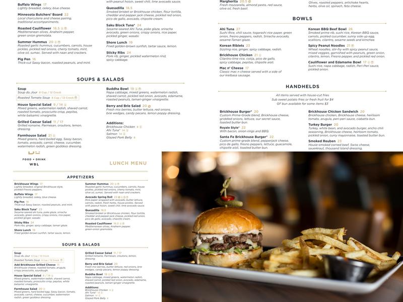 Brickhouse Food and Drink Menu