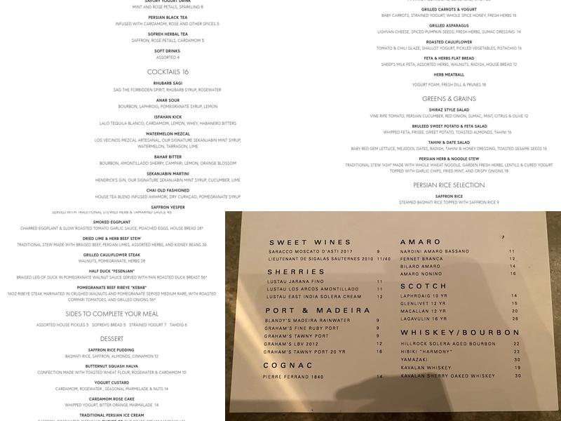 Sofreh Menu
