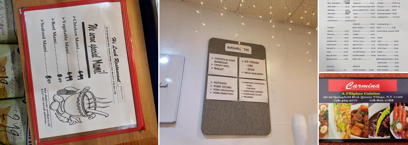 Mina's Kitchenette Menu