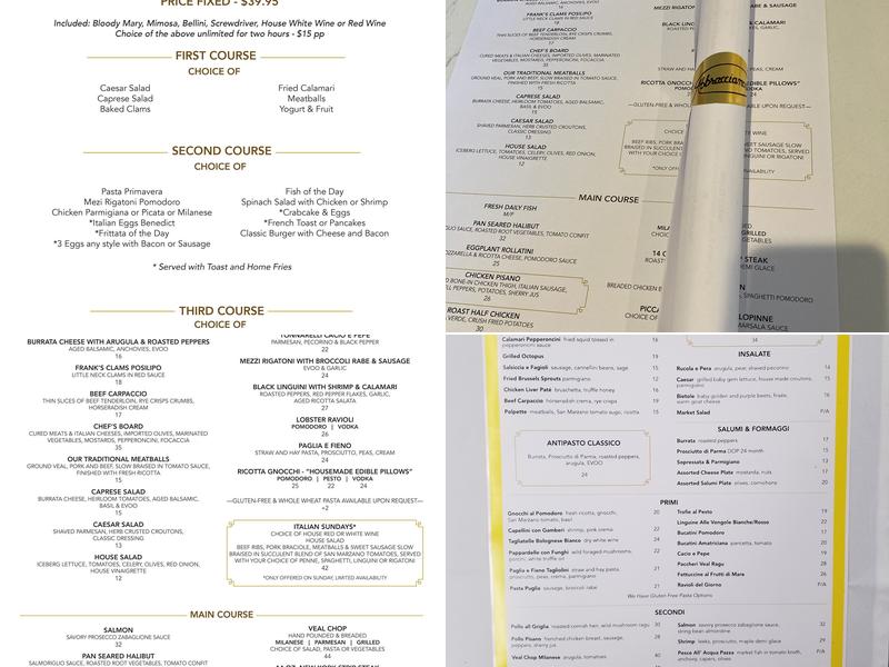 Abbracciamento Menu