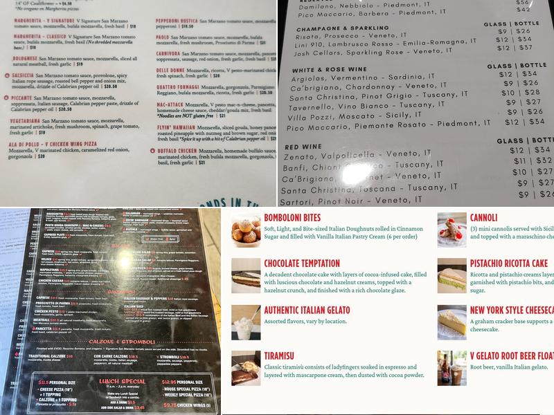 V Pizza - Cary Menu