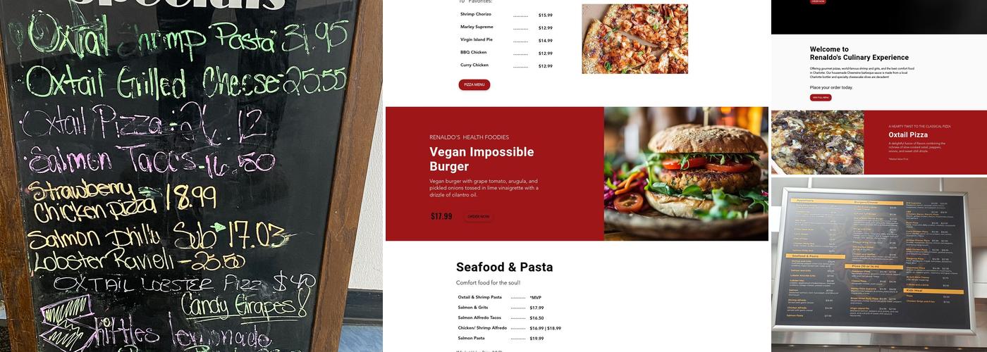 Renaldo's Culinary Experience Menu