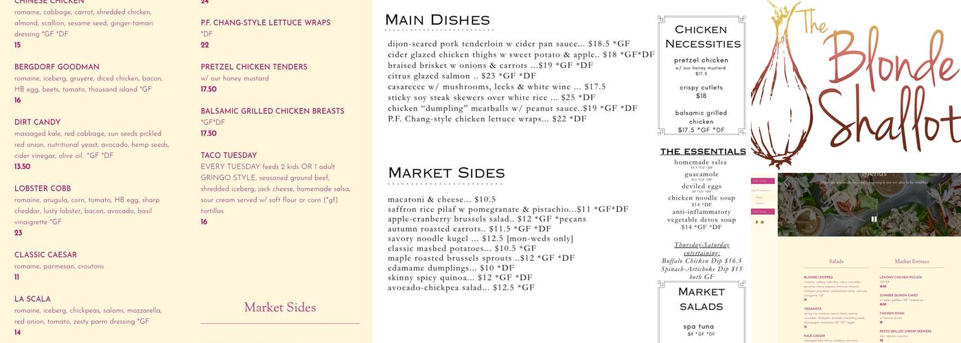 The Blonde Shallot Menu
