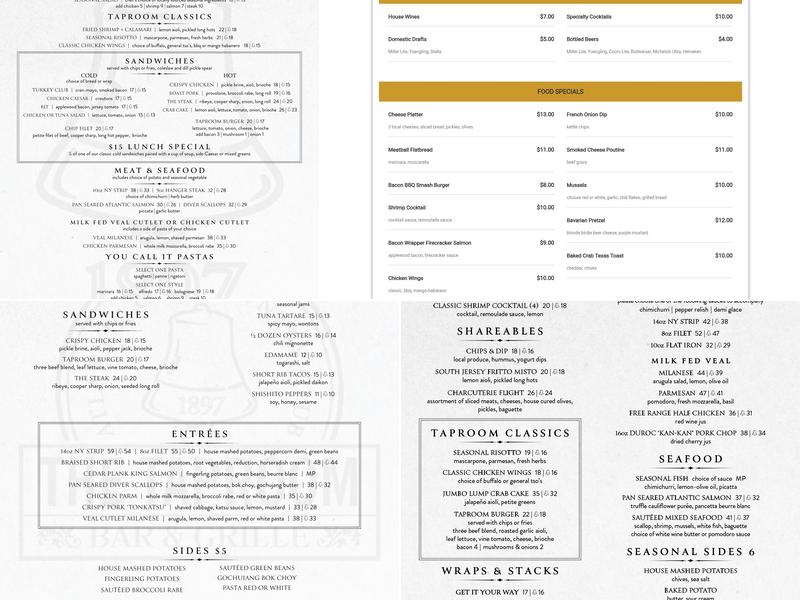The Taproom Bar & Grille Menu