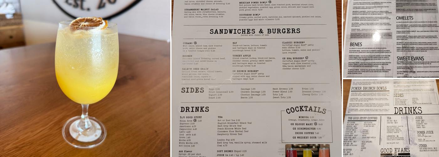 Good Evans Breakfast & Lunch Menu
