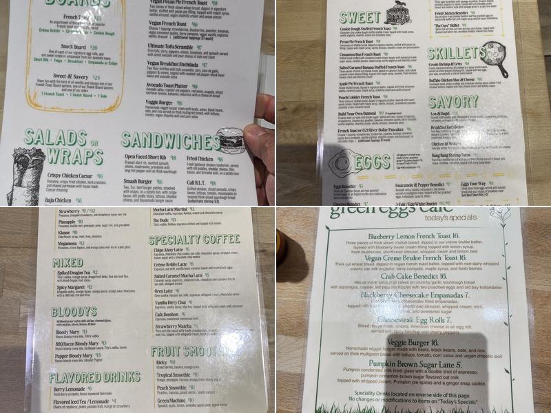 Green Eggs Cafe Menu