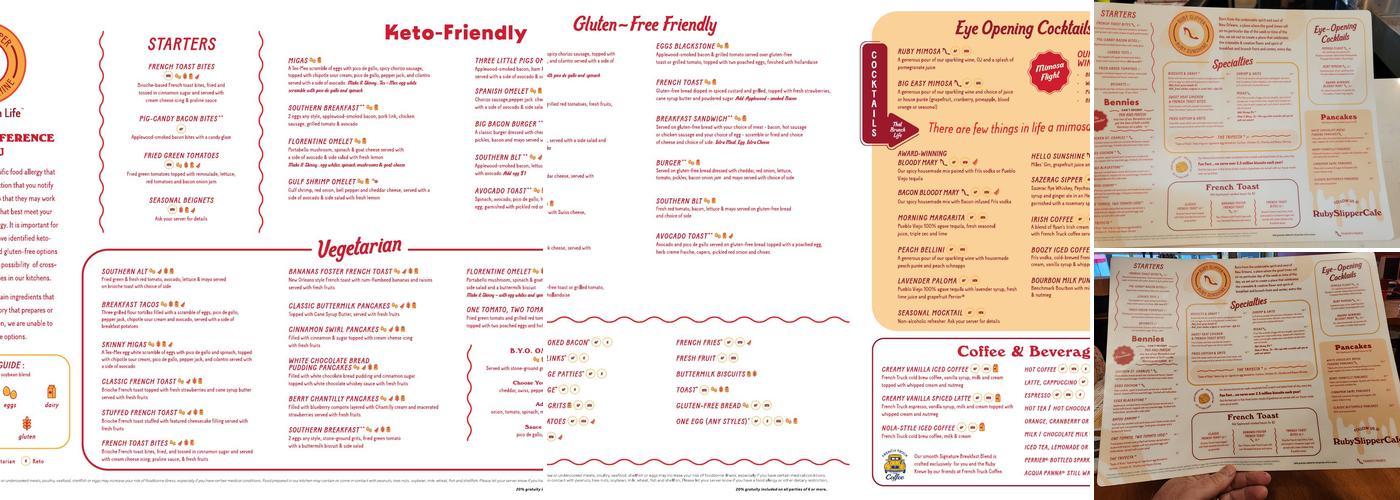 Ruby Sunshine Menu