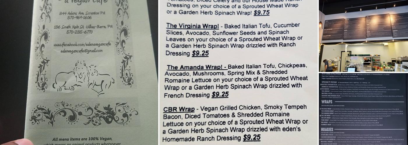 Eden-a Vegan Cafe Menu