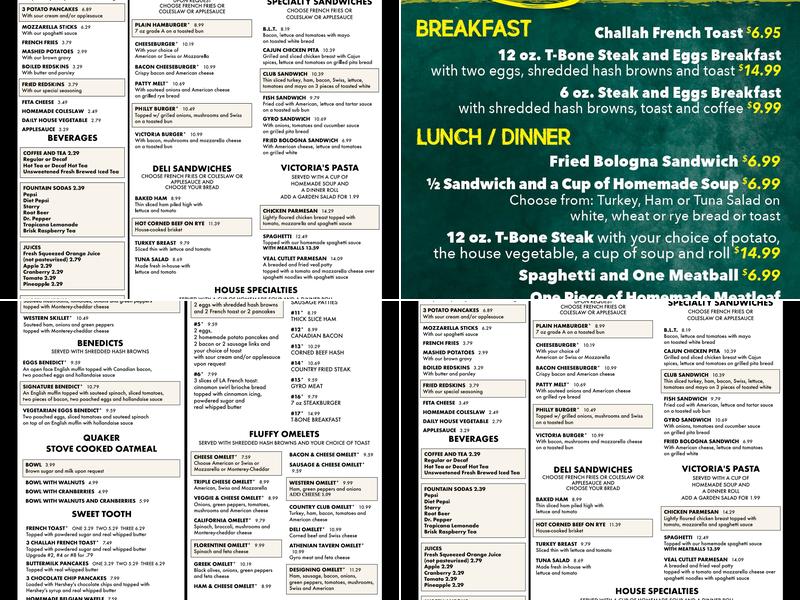Victoria's Deli and Restaurant Menu