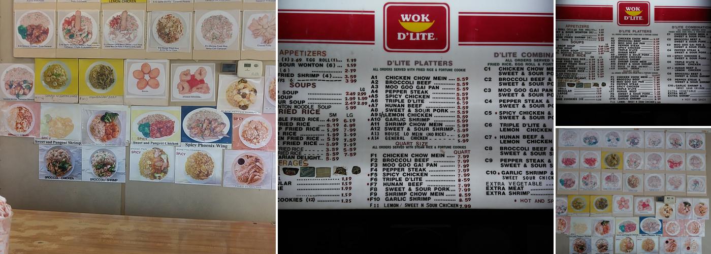Wok D'Lite Menu