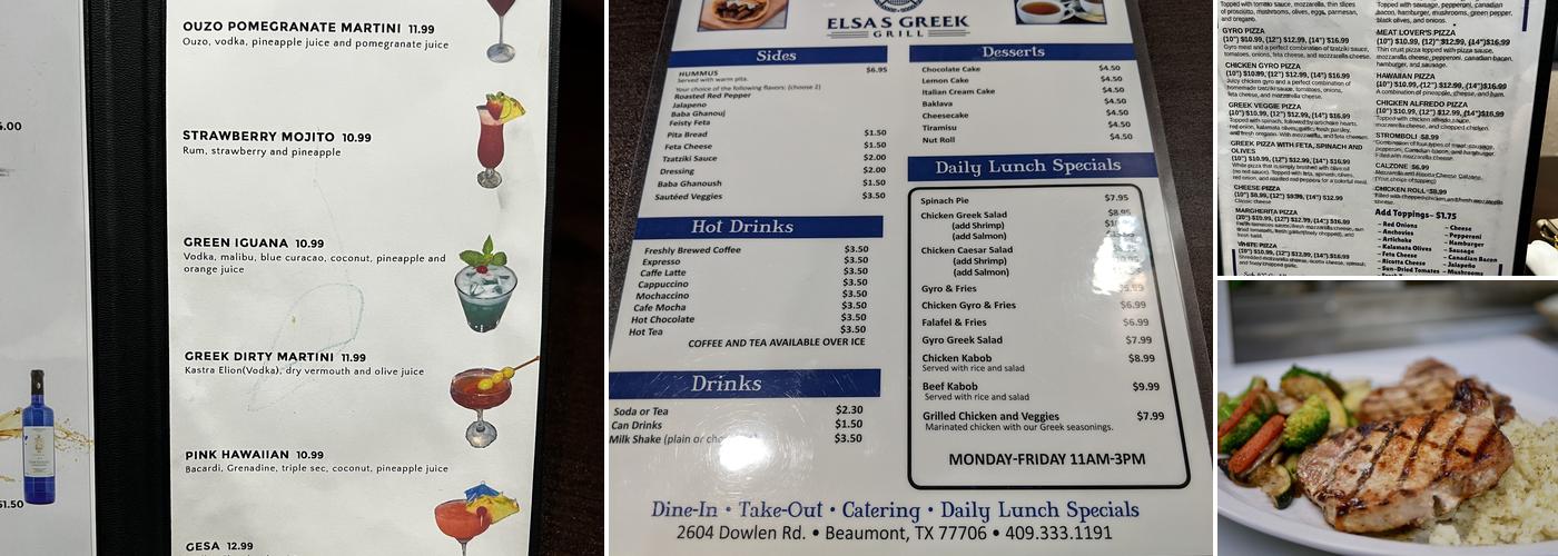 Elsa's Greek Grill Menu