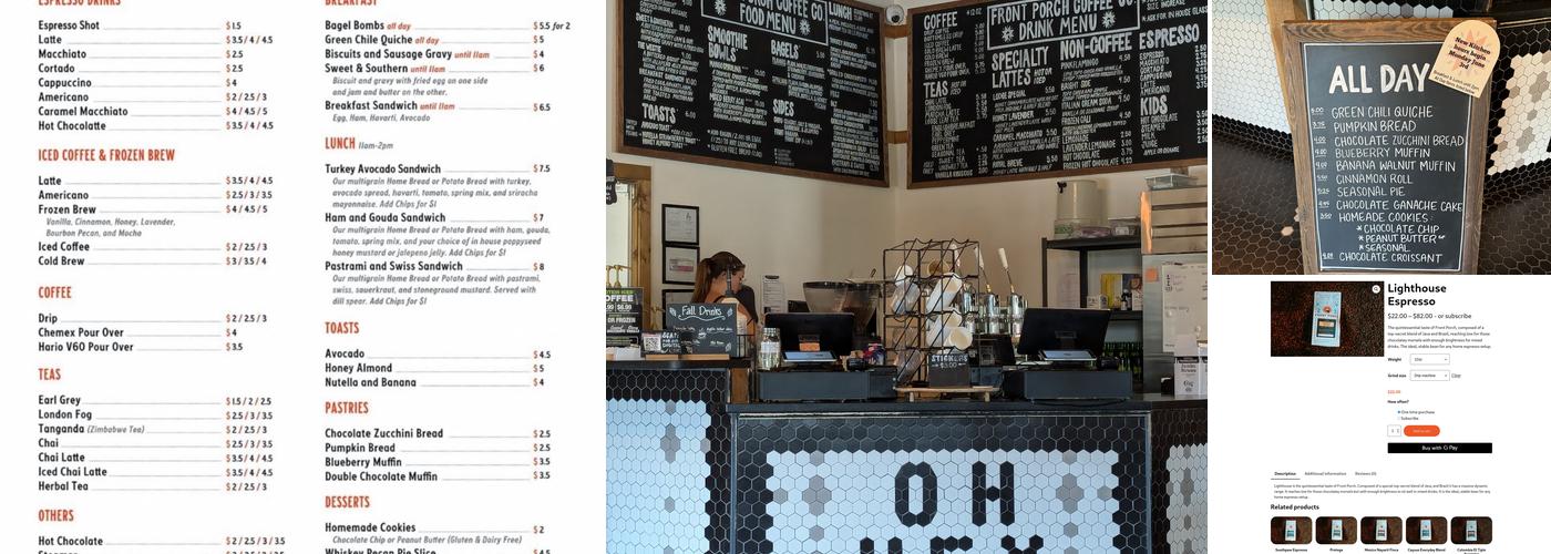 Front Porch Coffee Co. & Bakery Menu