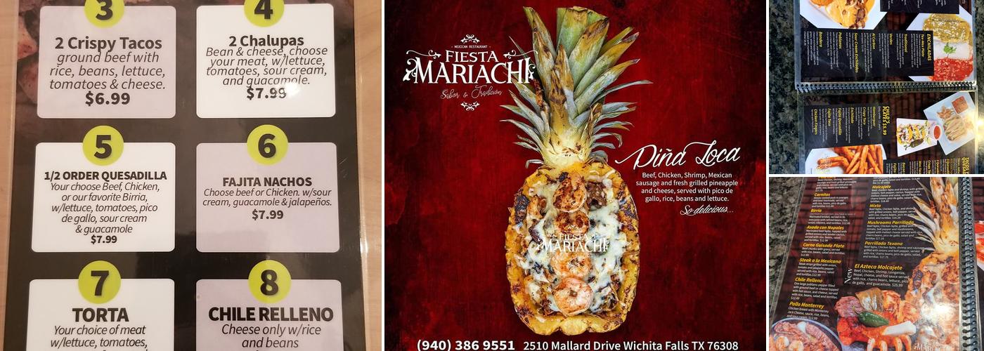 Fiesta Mariachi Menu