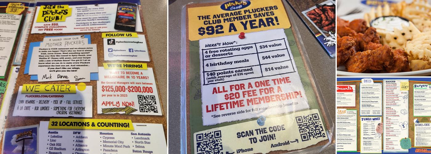 Pluckers Wing Bar Menu