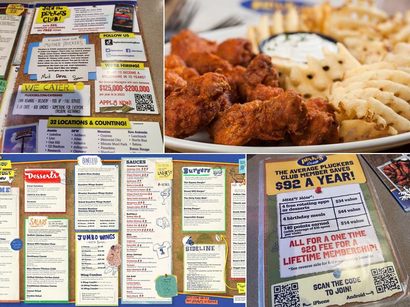 Pluckers Wing Bar Menu