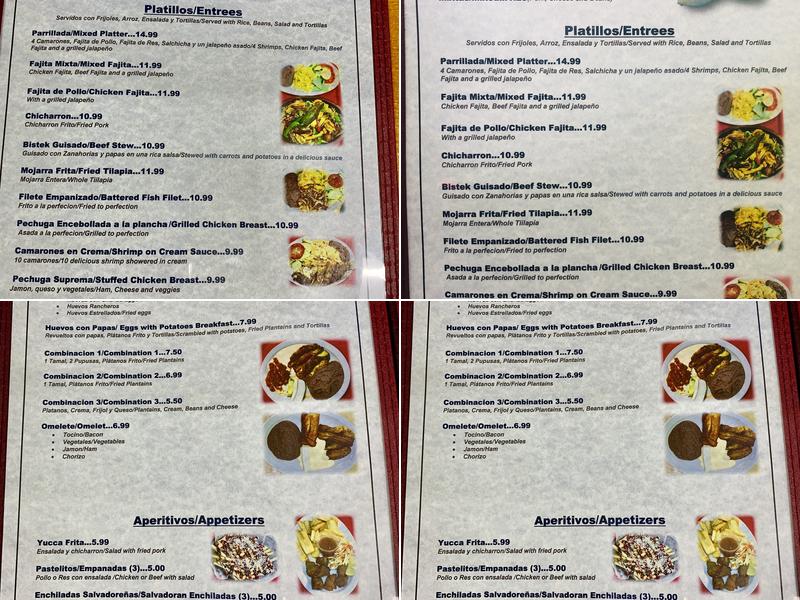 Flores Pupuseria Menu