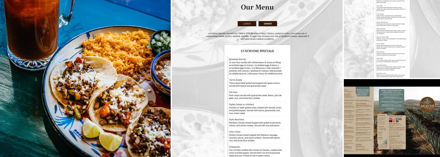 Agaves Cantina Mt. Pleasant Menu