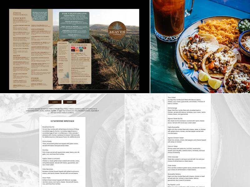 Agaves Cantina Mt. Pleasant Menu