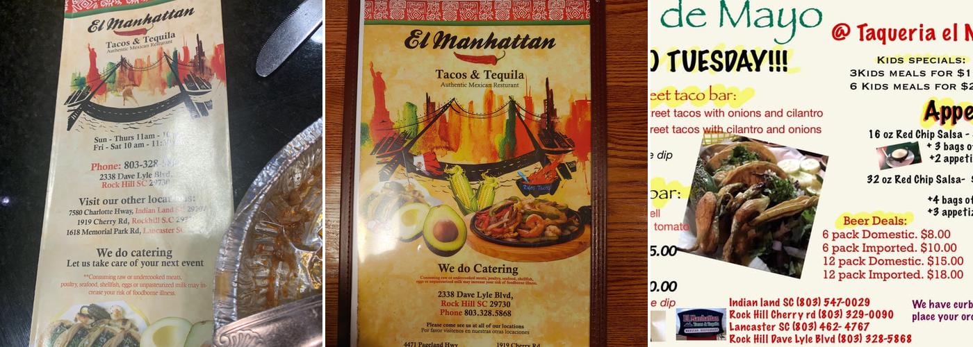 El Manhattan Tacos & Tequila Menu