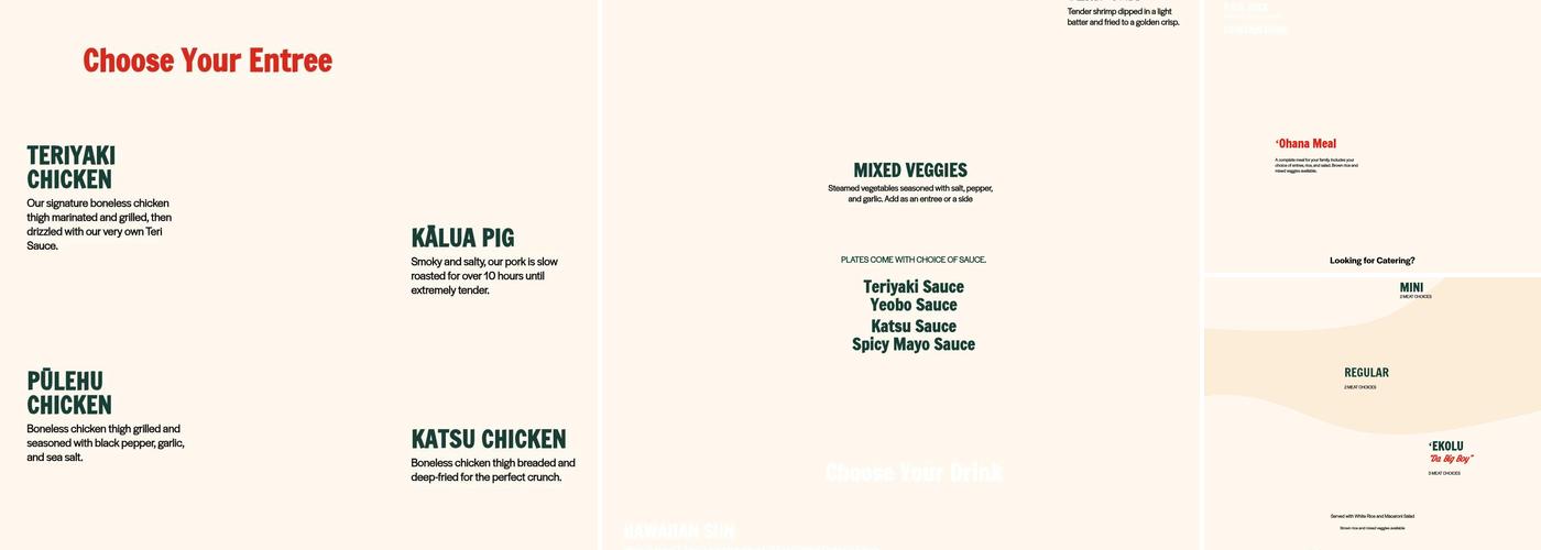 Mo' Bettahs Hawaiian Style Food Menu