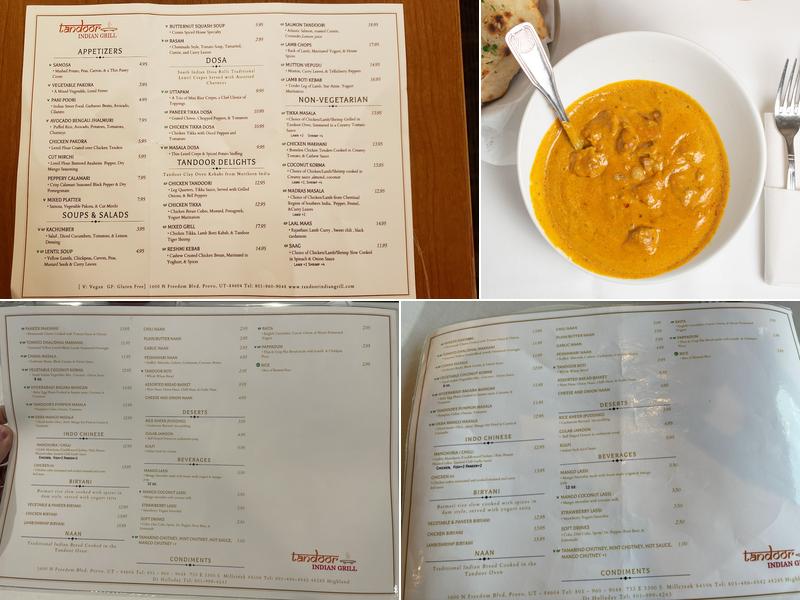 Tandoor Indian Cuisine- Provo Menu