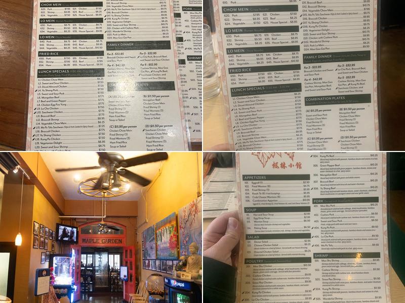 Yu’s Maple Garden Chinese Restaurant Menu