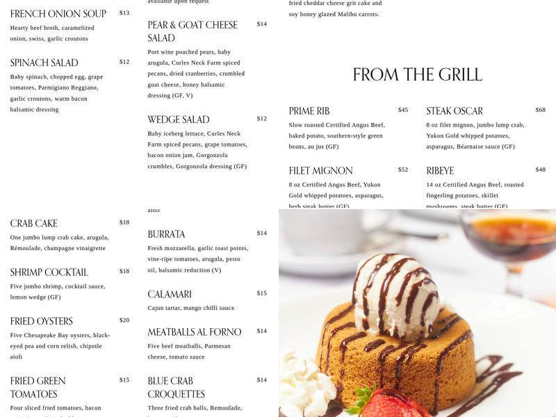 The Tobacco Company Restaurant Menu