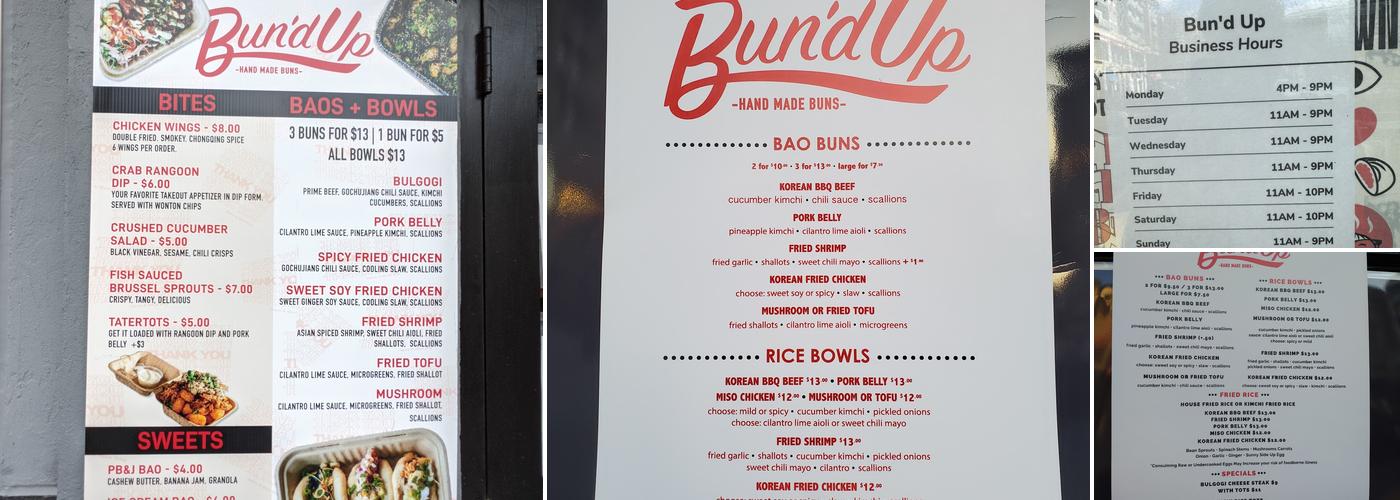 Bun'd Up Menu