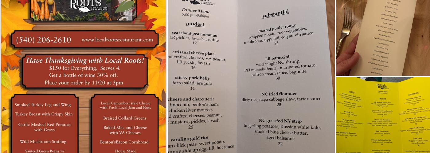 Local Roots: A Farm to Table Restaurant Menu