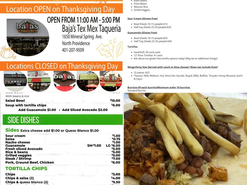 Baja's Fresh Grill Menu