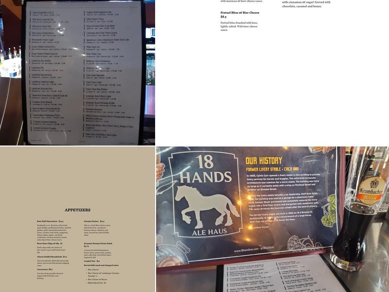 18 Hands Ale Haus Menu