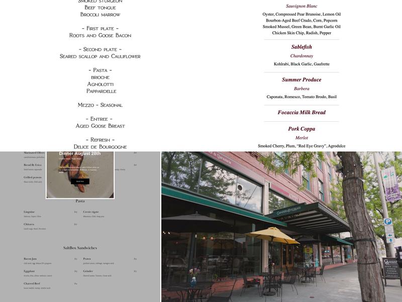 Gander and Ryegrass Menu