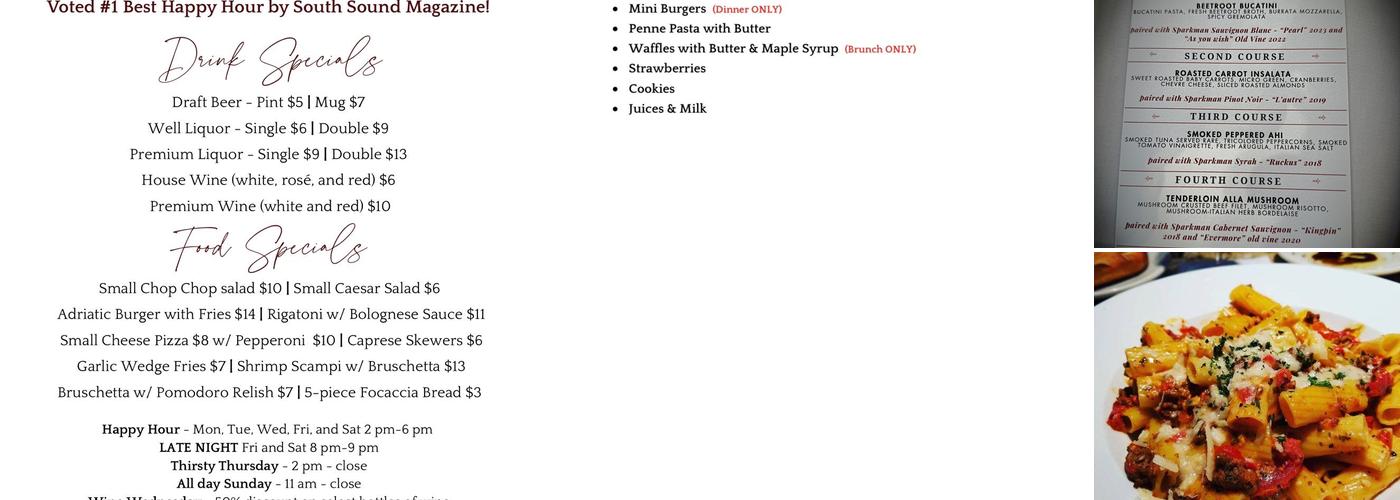 The Adriatic at Oakbrook Menu