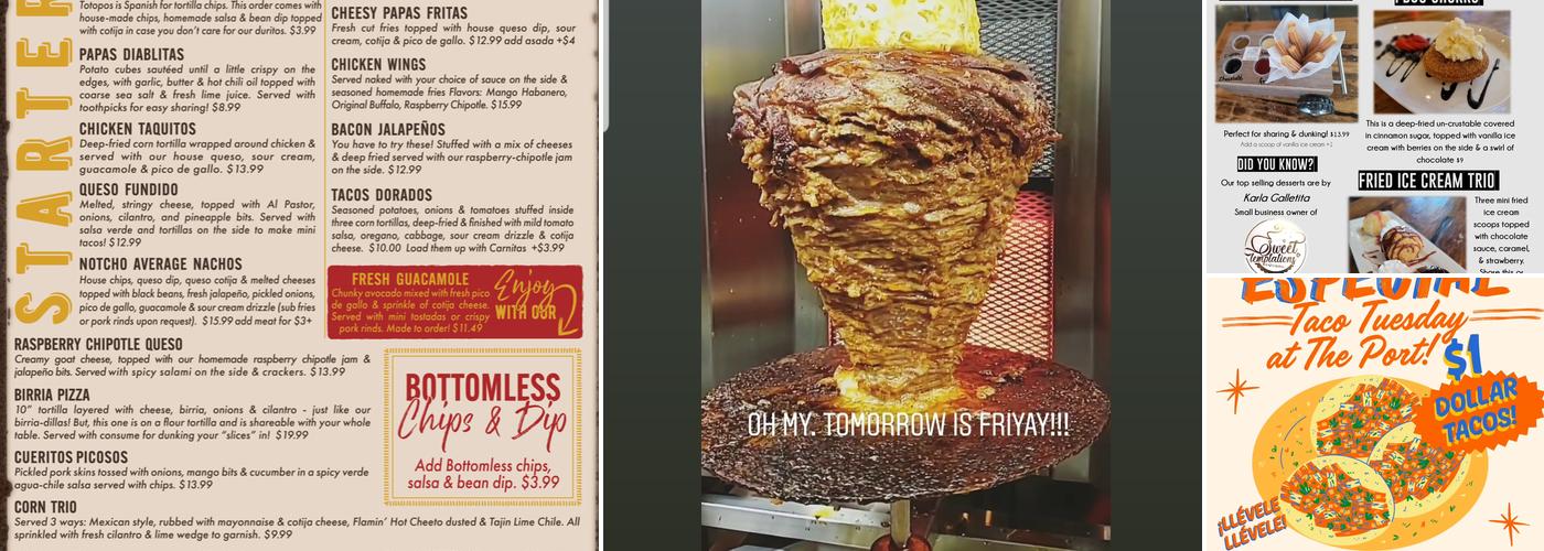 The Port Taco Truck + Cantina Menu